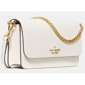 S Kate Spade Madison Flap Crossbody Bag White Chain Purse KN764 KC586 $299